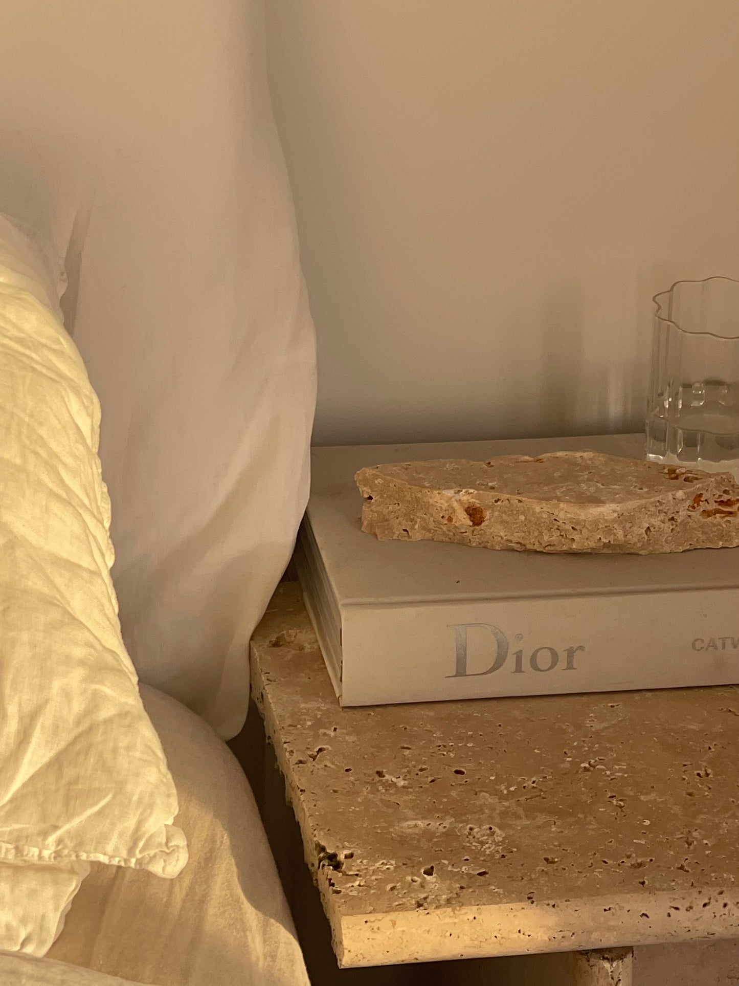 Bella Travertine Side Table - Single