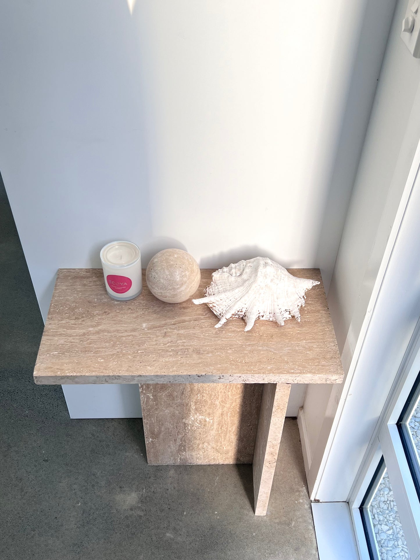 Entrata Travertine Table