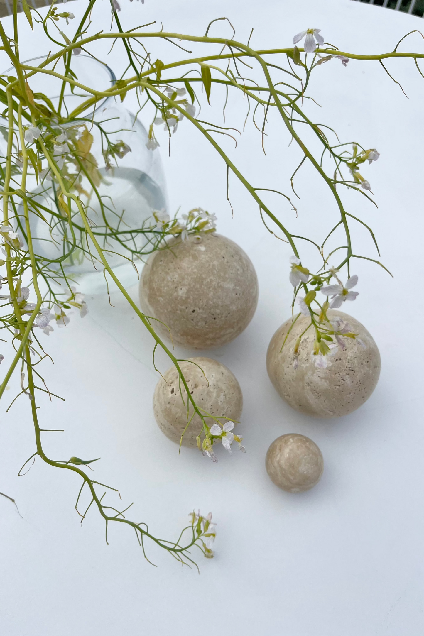 Travertine Sphere - Set