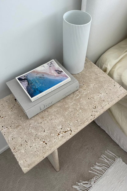 Bella Travertine Side Table - Single
