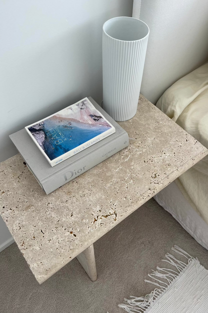Bella Travertine Side Table - Pair