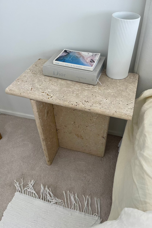 Bella Travertine Side Table - Pair