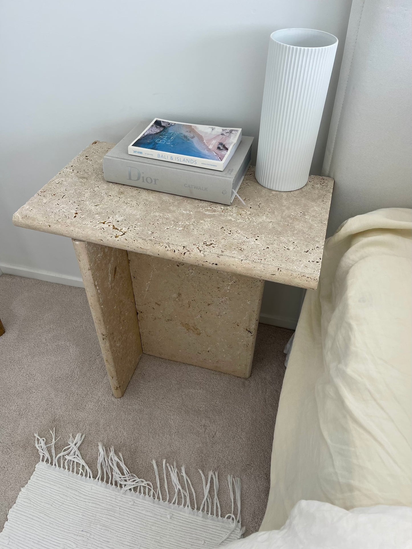Bella Travertine Side Table - Single